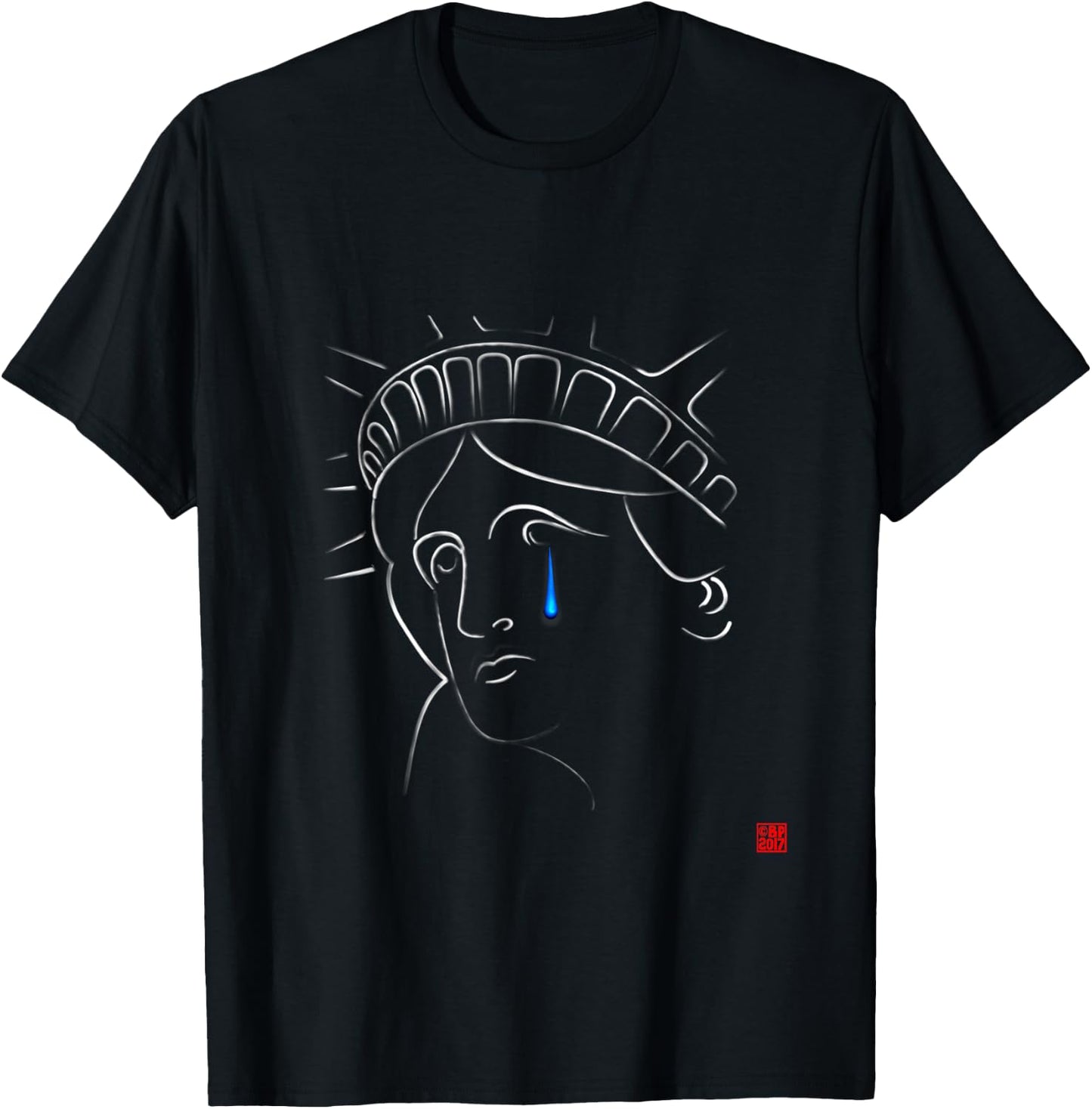 Statue Of Liberty Crying T-Shirt - T-Shirt | Black