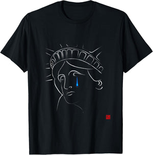 Statue Of Liberty Crying T-Shirt - T-Shirt | Black