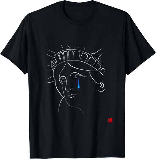Statue Of Liberty Crying T-Shirt - T-Shirt | Black