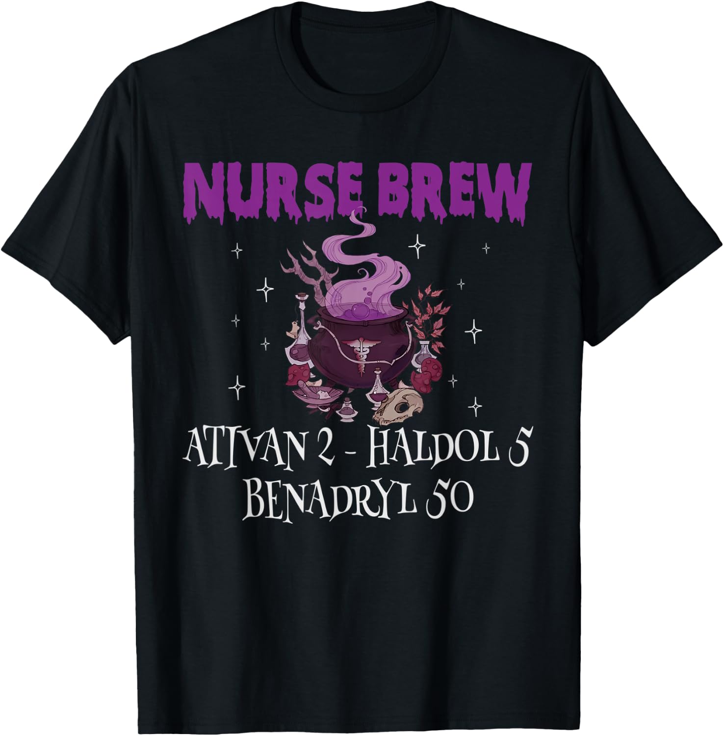 Halloween Nurse Brew Funny Halloween T-Shirt - T-Shirt | Black