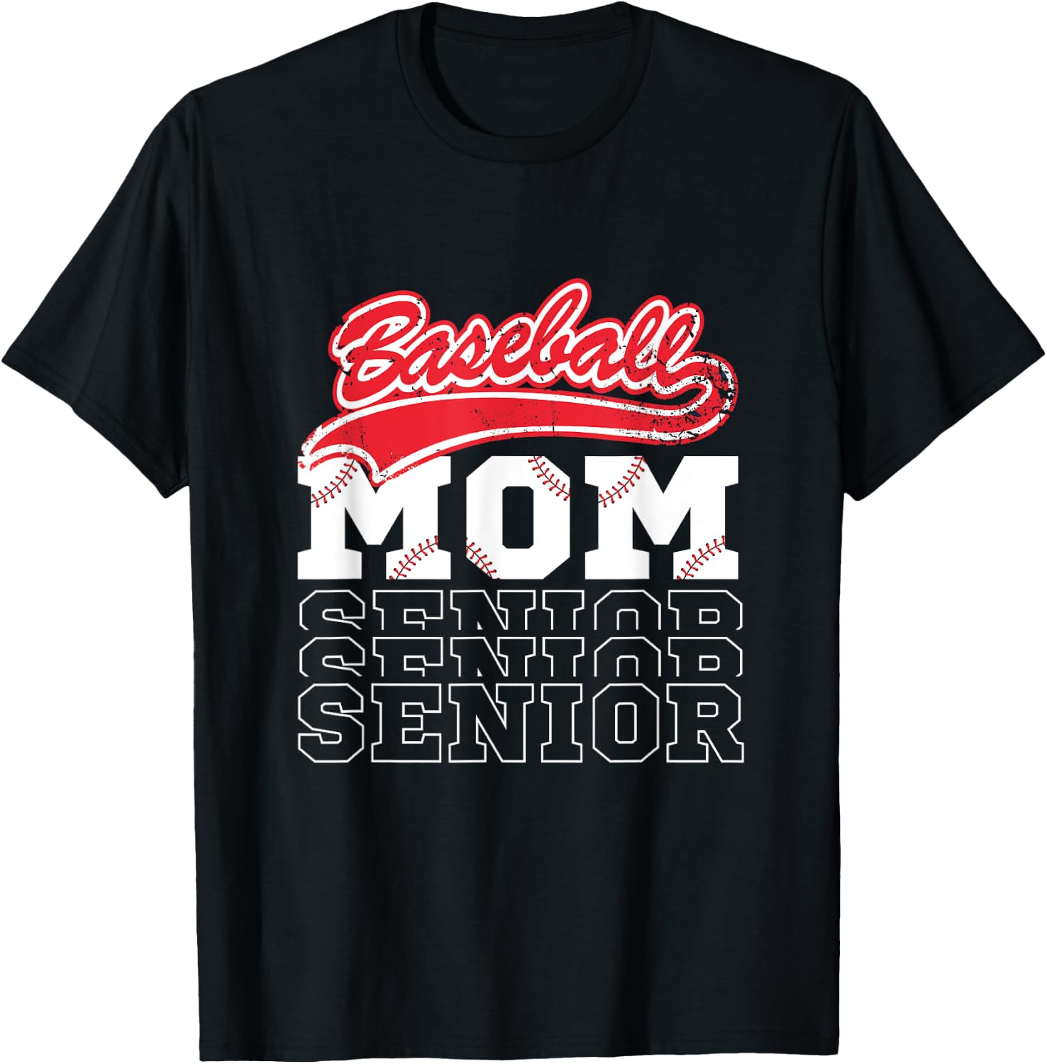 Baseball Senior Mom Class of Baseball Mama Mother's Day T-Shirt - T-Shirt | Black
