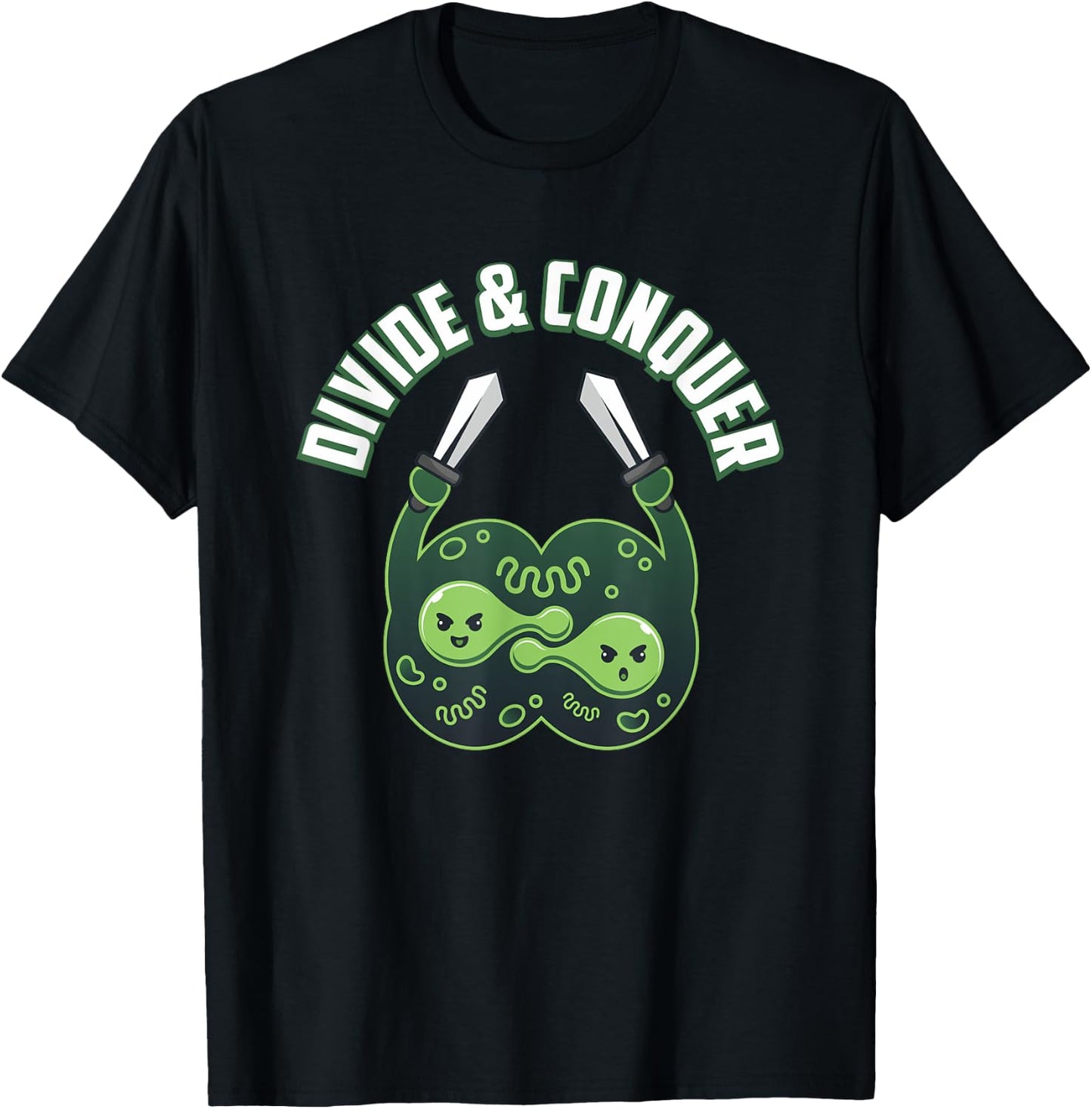 Divide And Conquer Gaming Cells Biology Science Biologist T-Shirt - T-Shirt | Black