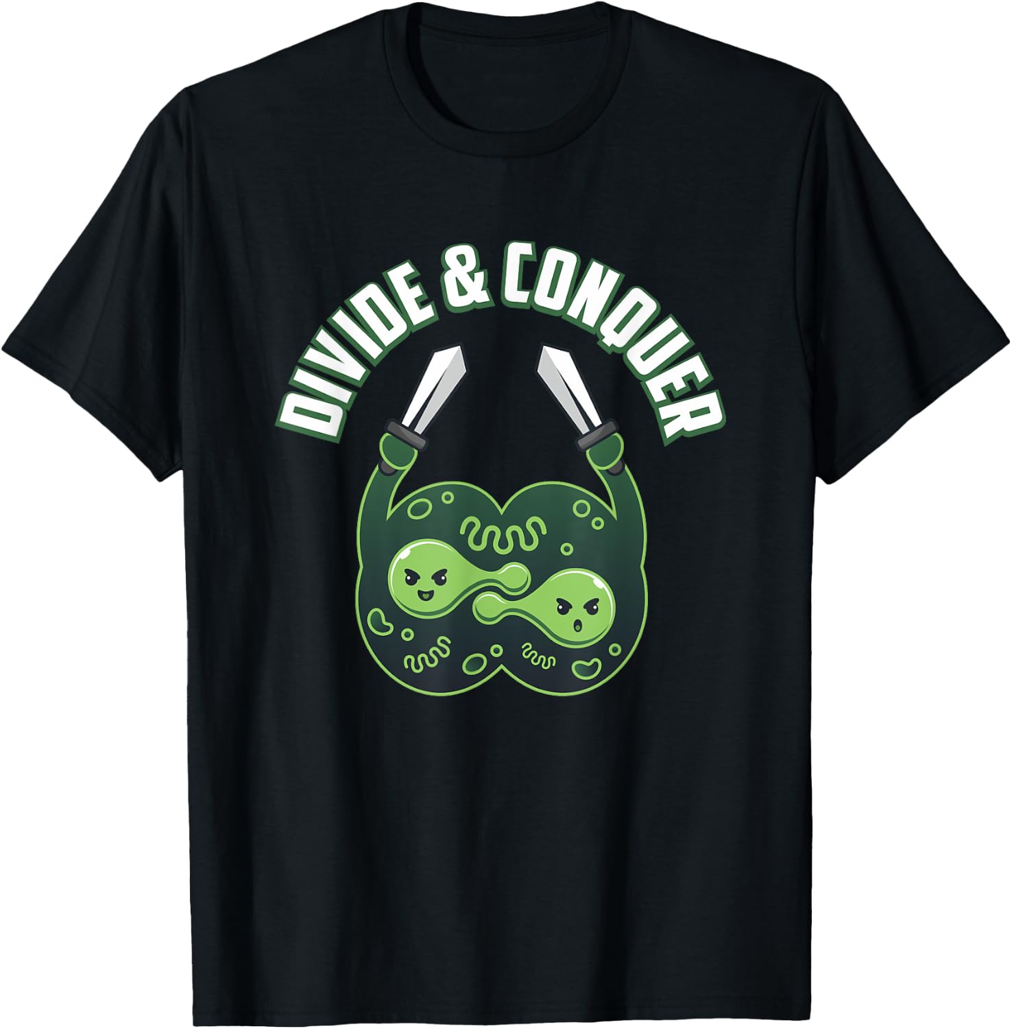Divide And Conquer Gaming Cells Biology Science Biologist T-Shirt - T-Shirt | Black