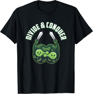 Divide And Conquer Gaming Cells Biology Science Biologist T-Shirt - T-Shirt | Black