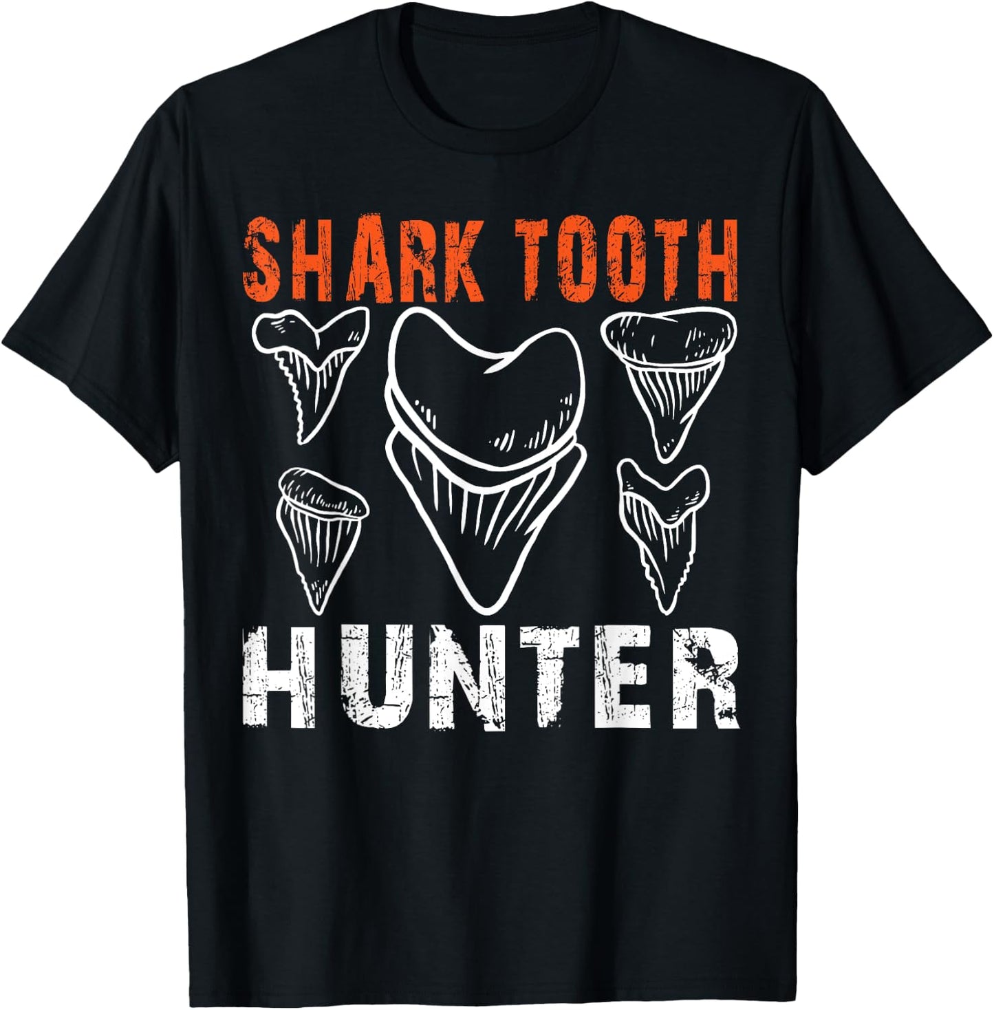 Shark Tooth Hunter Collector Jar Shark Teeth Hunting T-Shirt - T-Shirt | Black