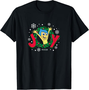 Inside Out 2 - Joy Christmas Wreath T-Shirt - T-Shirt | Black