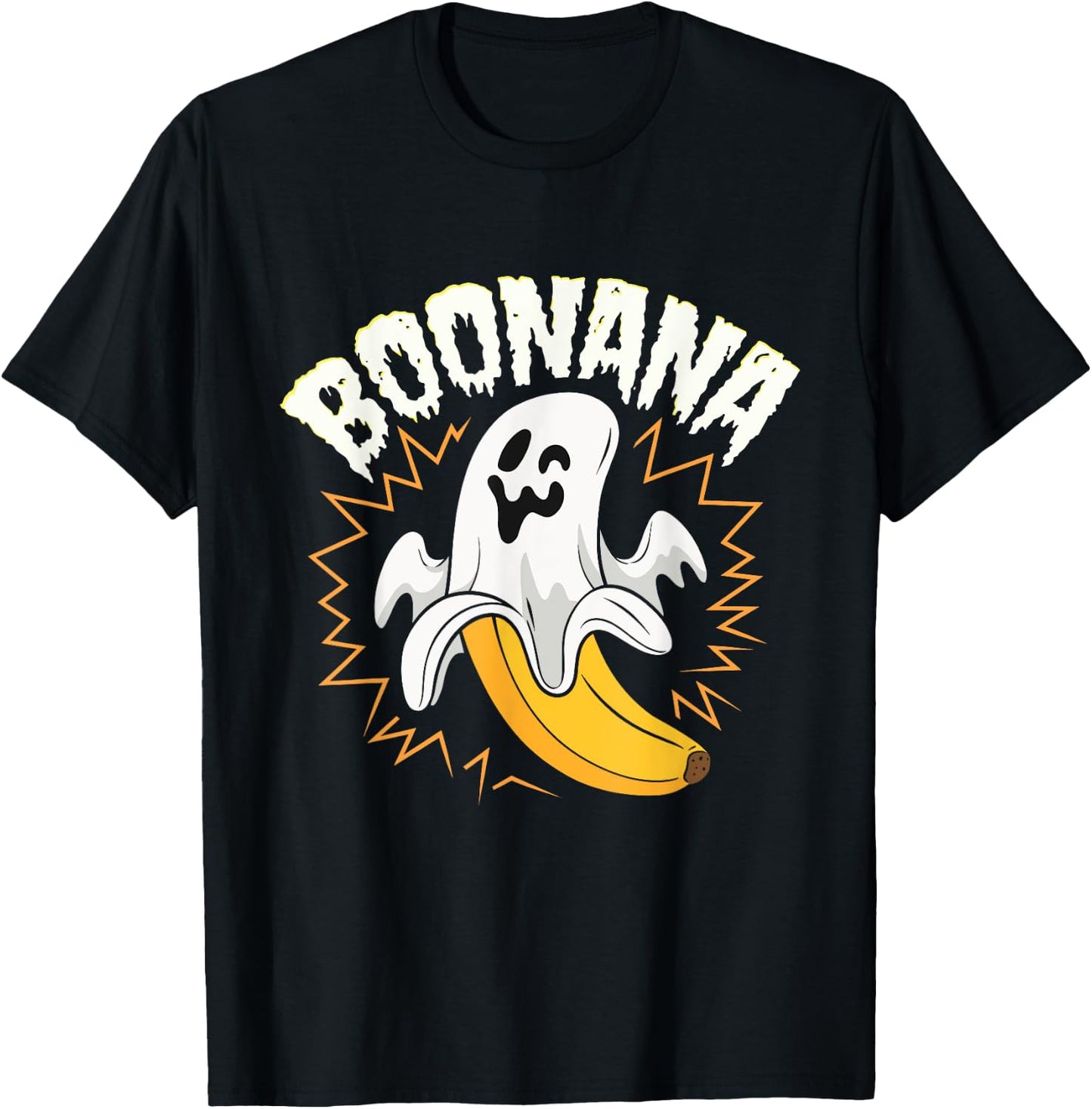 Boonana Cute Ghost Banana Halloween Costume Men Women Kids T-Shirt - T-Shirt | Black