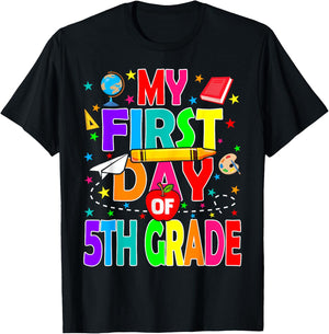 My First Day of 5th Grade Back to School Boys Kids T-Shirt - T-Shirt | Black