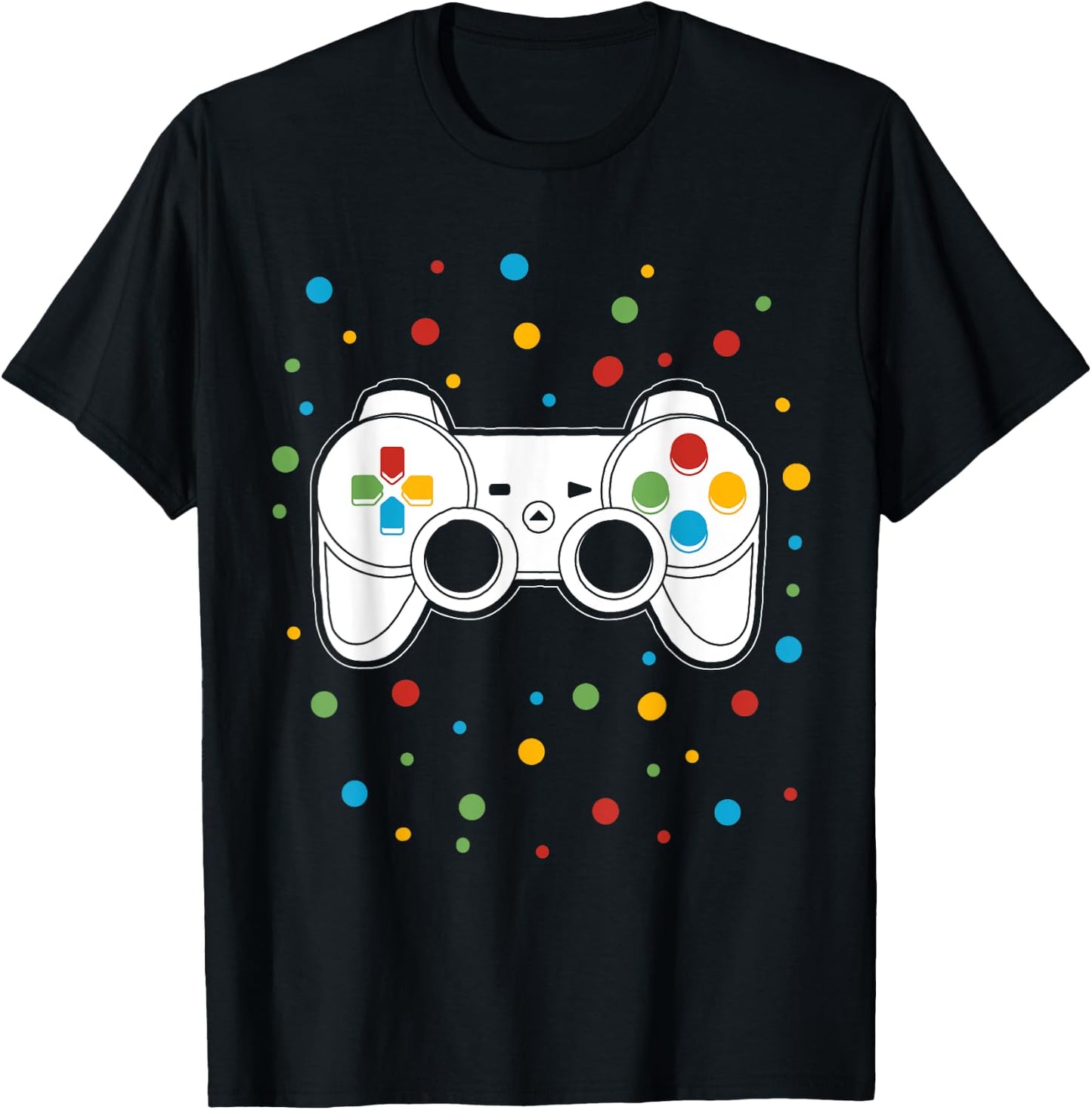 Dot Video Game Gamer Colorful Polka Dot Boy Kid Teen Youth T-Shirt - T-Shirt | Black