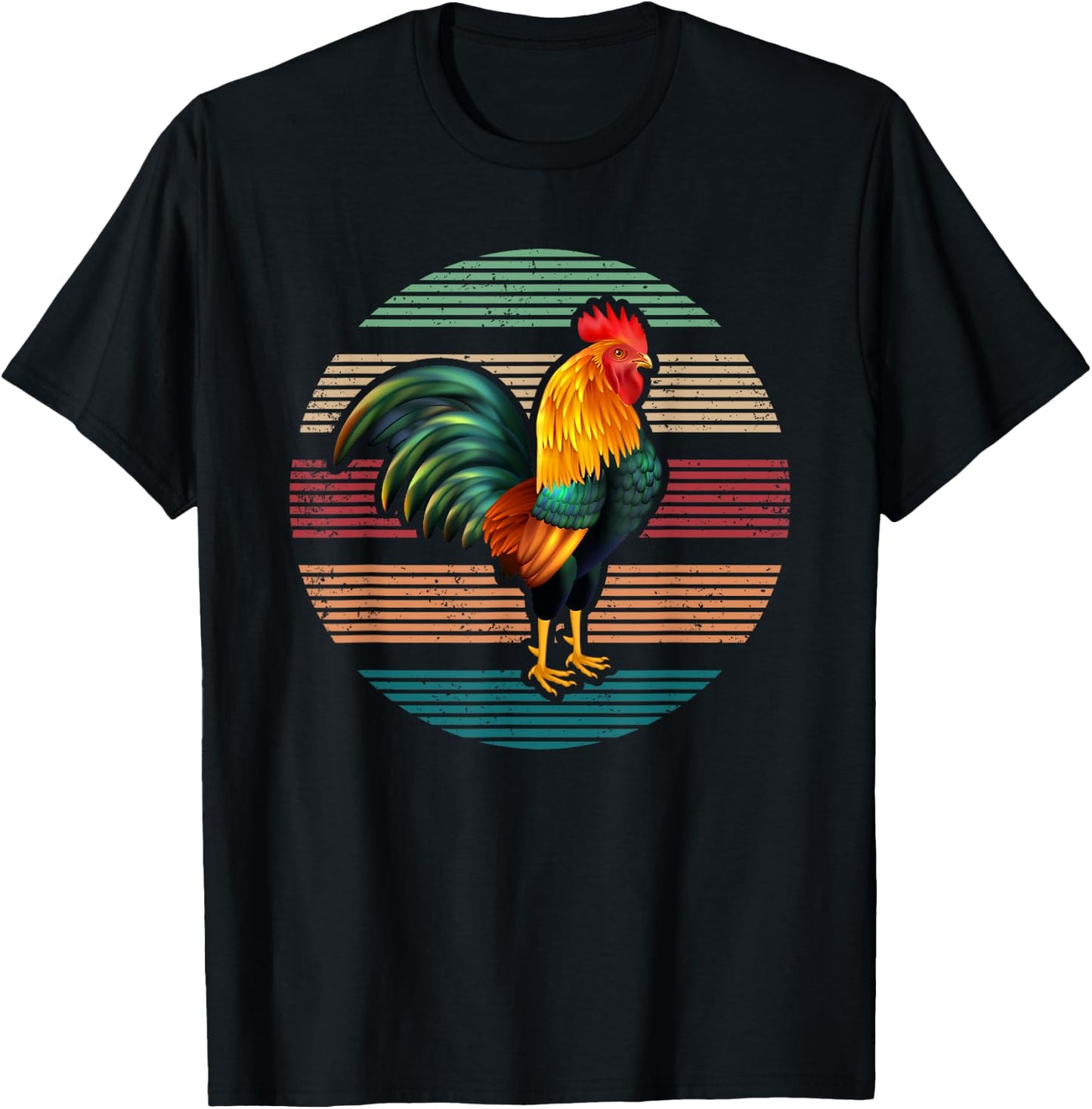 Roosters Lover Gift Vintage Retro Rooster T-Shirt - T-Shirt | Black