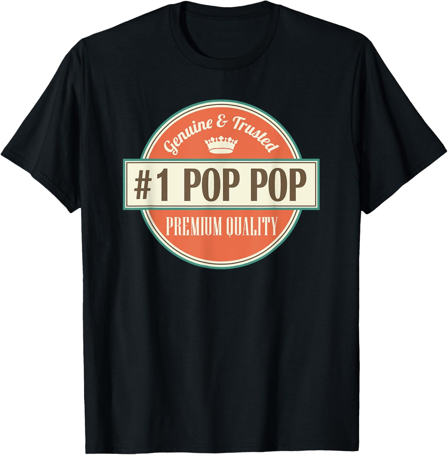 Number 1 Pop Pop Grandfather Fathers Day Gift T-Shirt - T-Shirt | Black