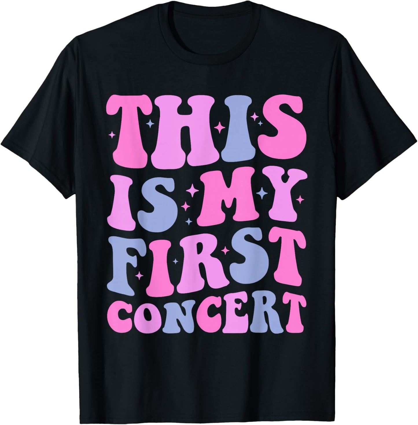 This Is My First Concert Music Event Retro Groovy Girls T-Shirt - T-Shirt | Black