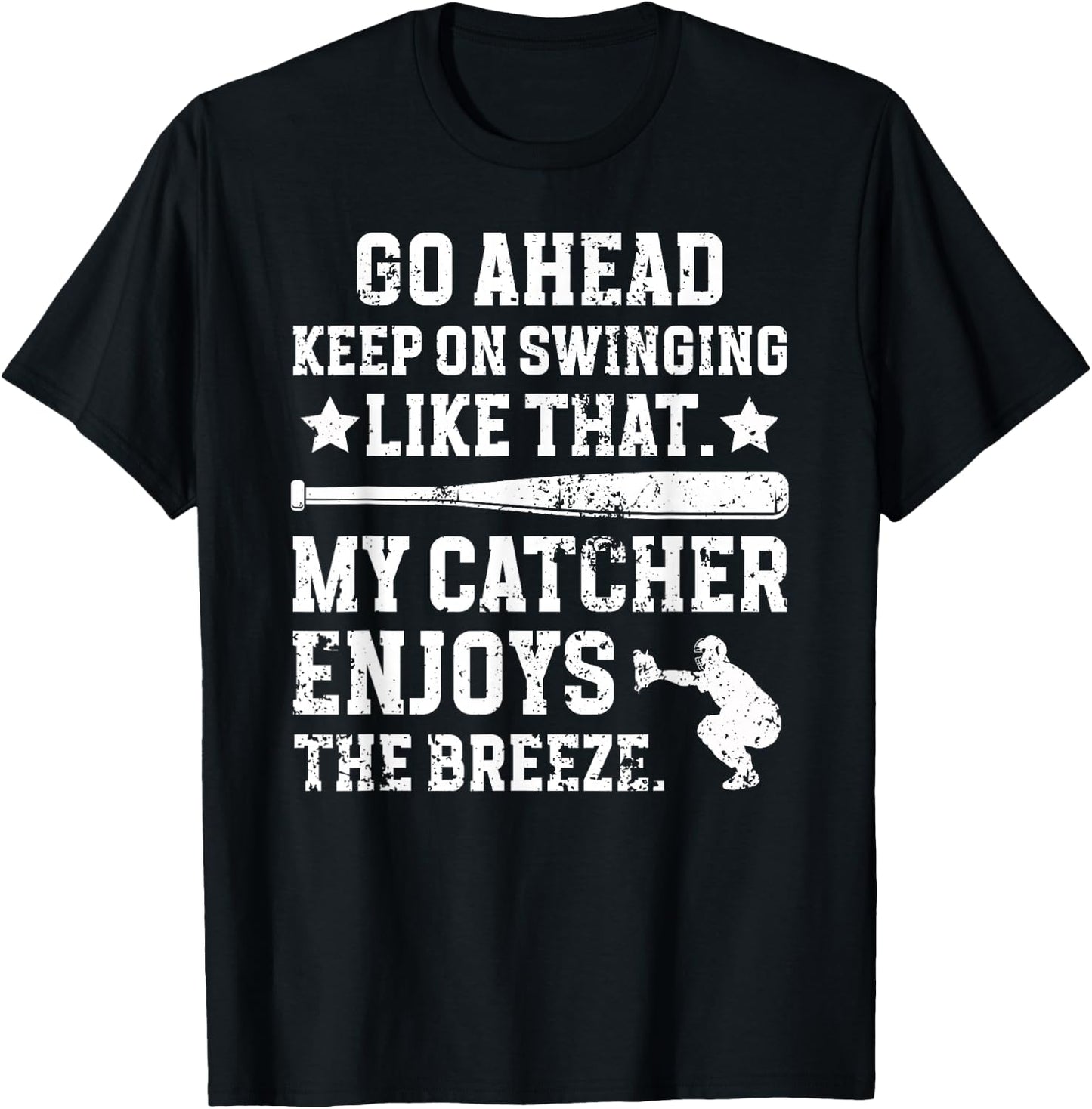Funny Baseball Catcher Mom Of A Baseball Catcher Mama T-Shirt - T-Shirt | Black