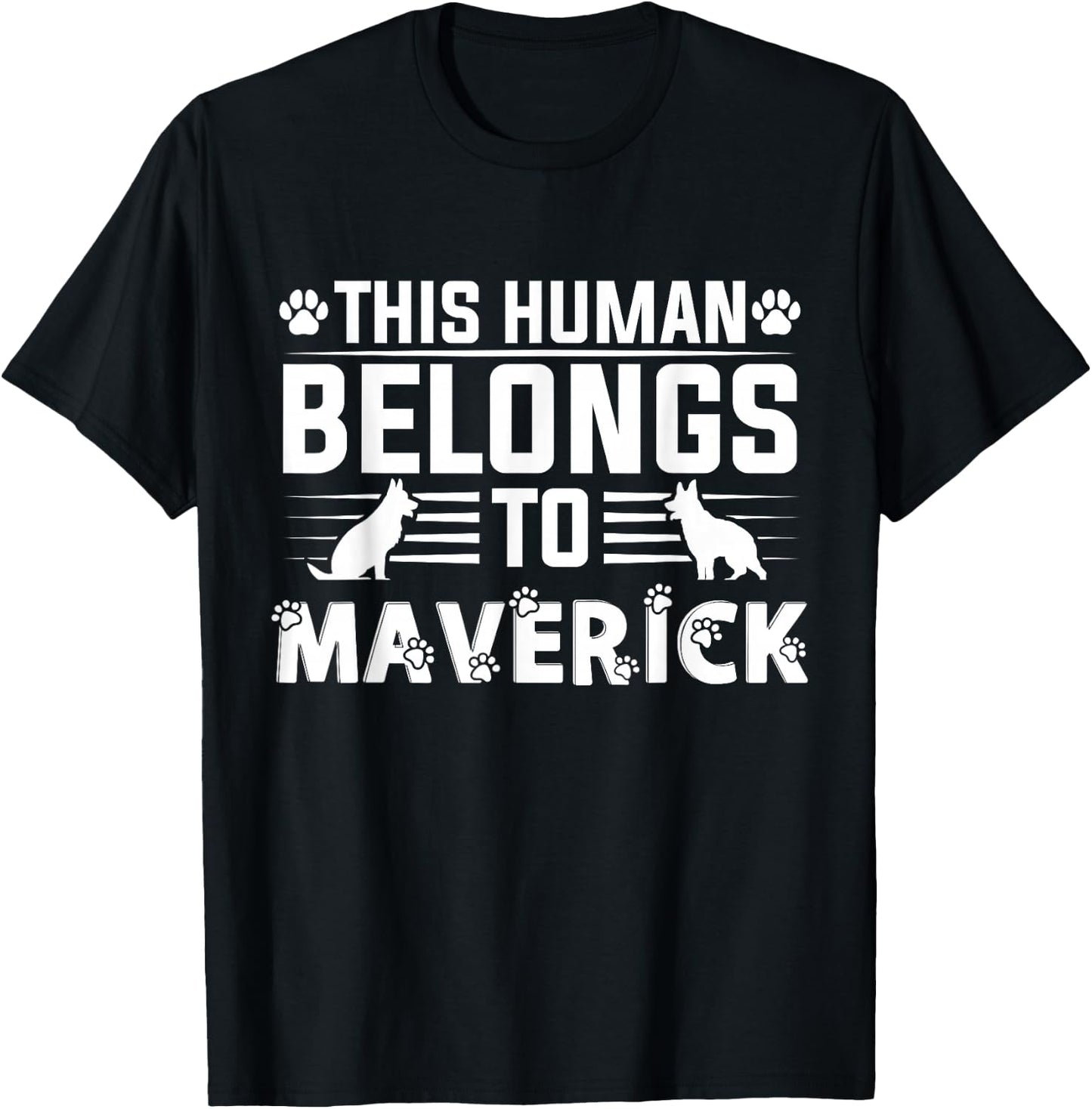 Dog Name Maverick Personalised Gift Maverick Dog T-Shirt - T-Shirt | Black