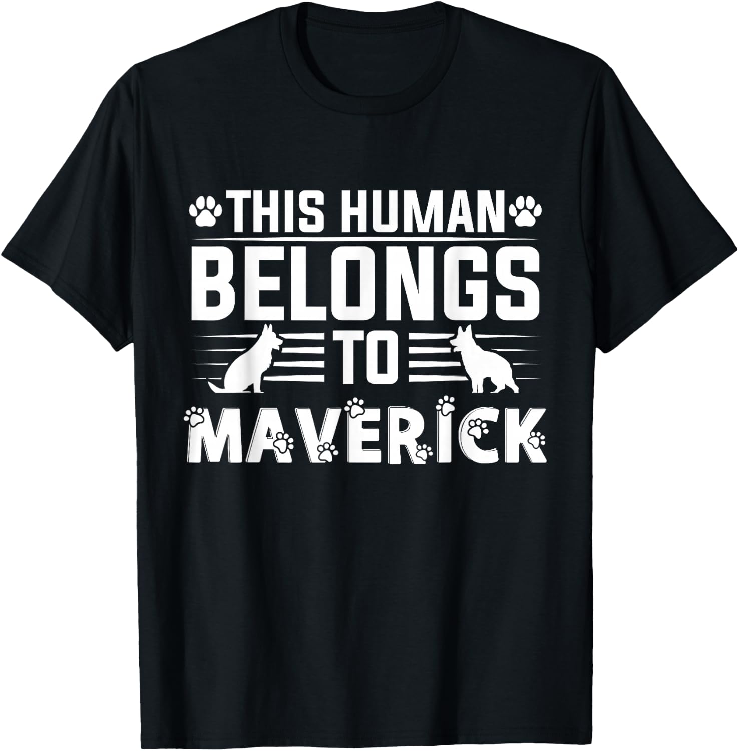 Dog Name Maverick Personalised Gift Maverick Dog T-Shirt - T-Shirt | Black