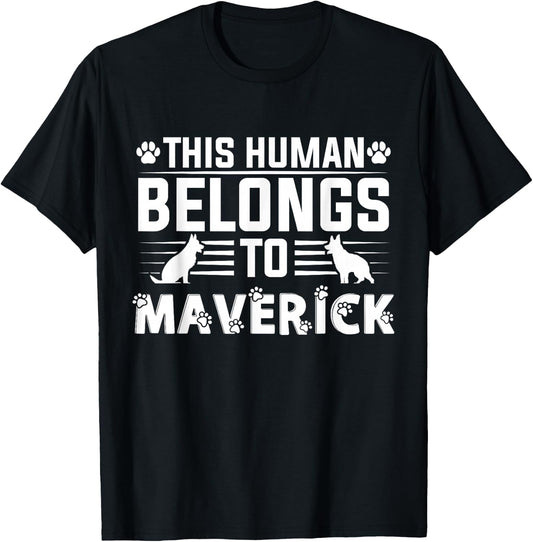 Dog Name Maverick Personalised Gift Maverick Dog T-Shirt - T-Shirt | Black