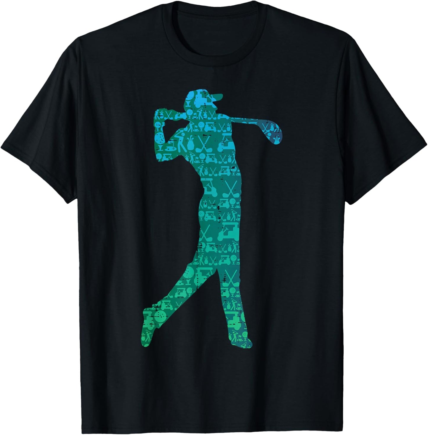 Golfer Silhouette Golf Things Golfing Dad Men Women Kids T-Shirt - T-Shirt | Black