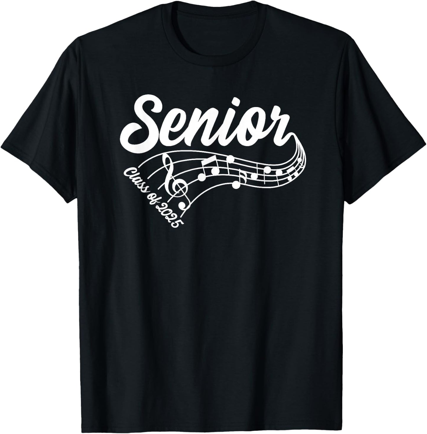 2025 Senior Choir Band Orchestra Class of 2025 Music Notes T-Shirt - T-Shirt | Black