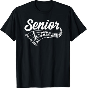 2025 Senior Choir Band Orchestra Class of 2025 Music Notes T-Shirt - T-Shirt | Black