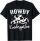 Howdy Kindergarten Teacher Cowgirl Cowboy Hat Kindergarten T-Shirt - T-Shirt | Black