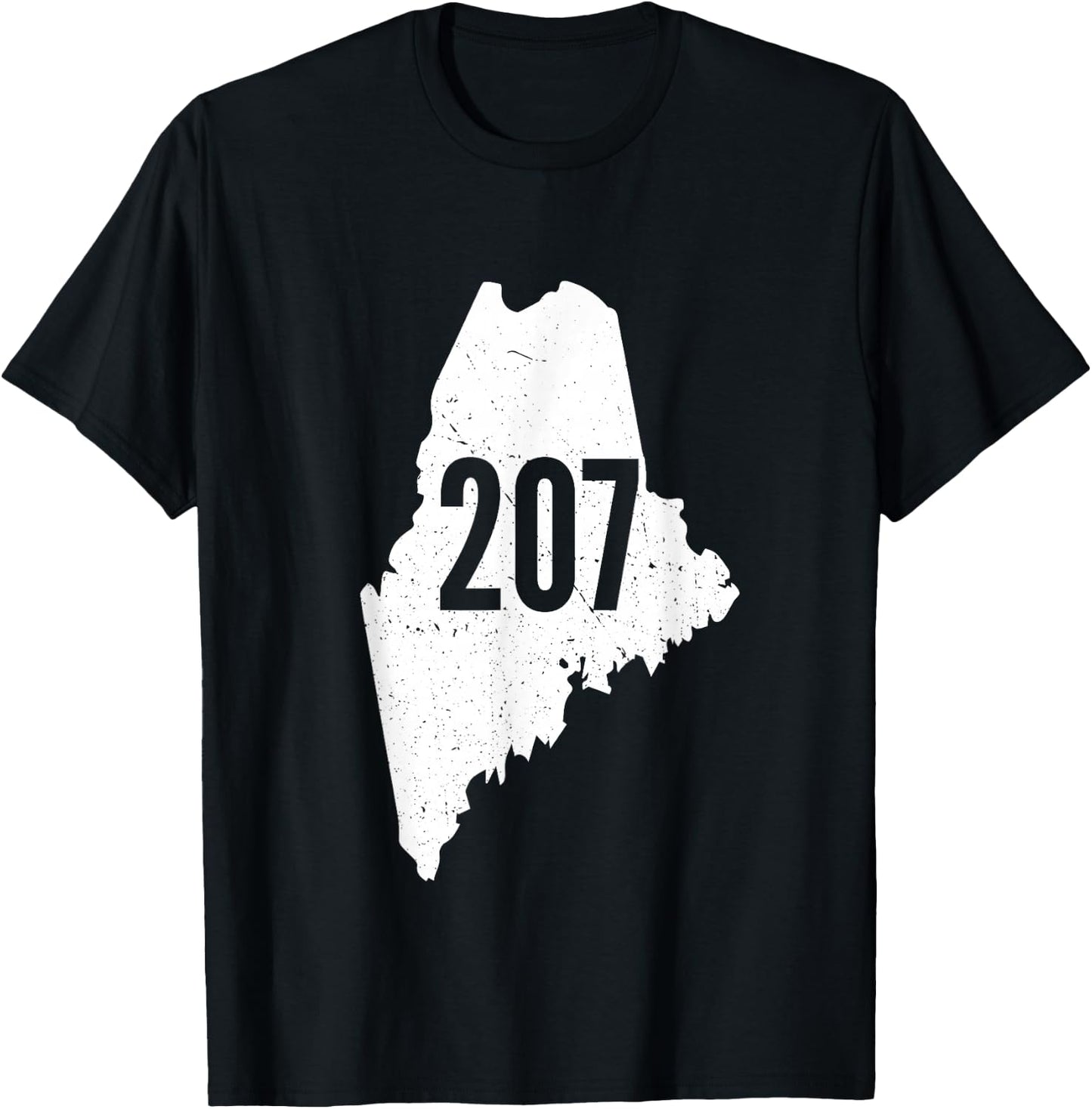 207 Maine State Area Code Outline Pride T-Shirt - T-Shirt | Black