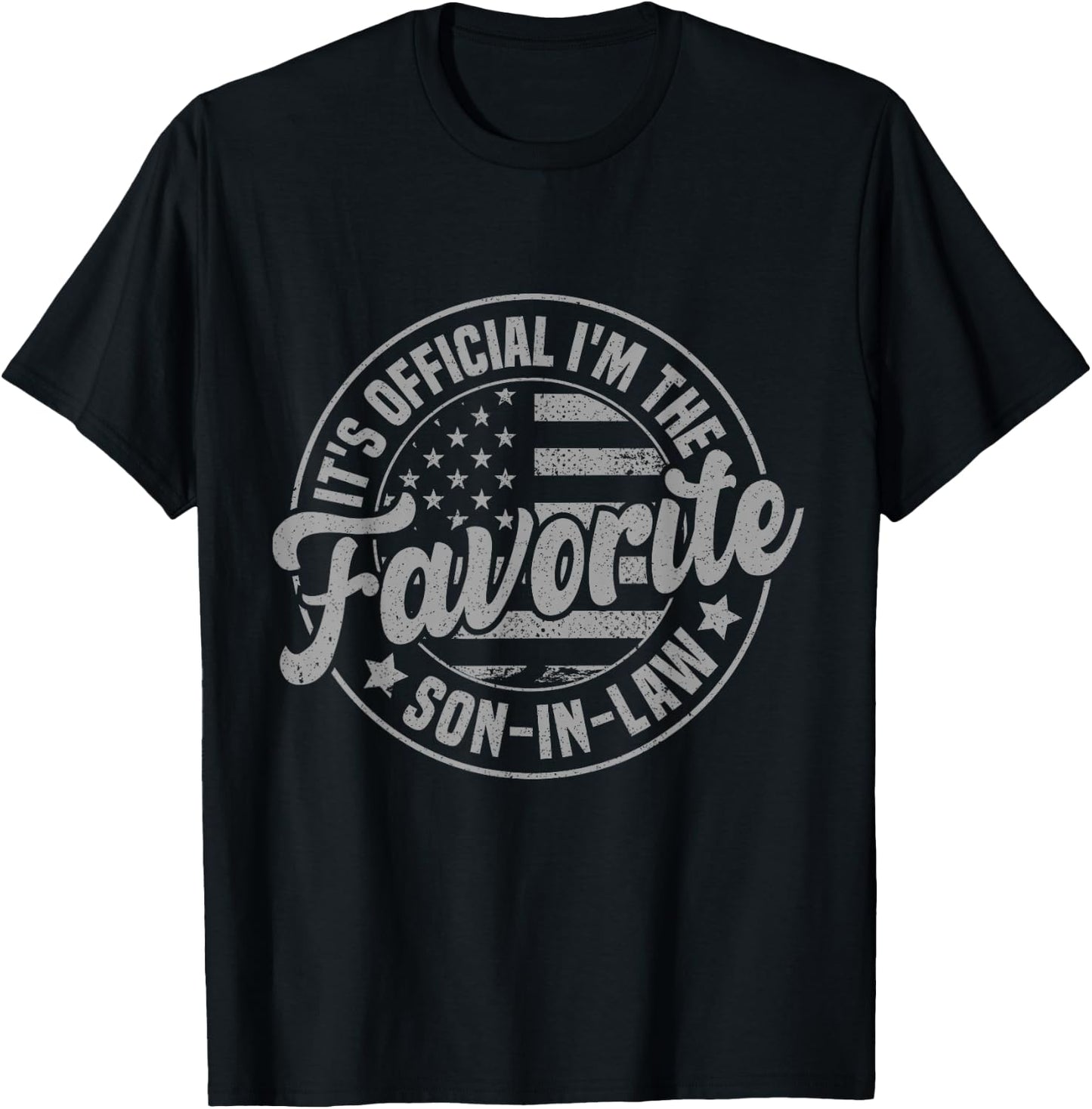 It's Official I'm The Favorite Son-In-Law Funny Fathers Day T-Shirt - T-Shirt | Black