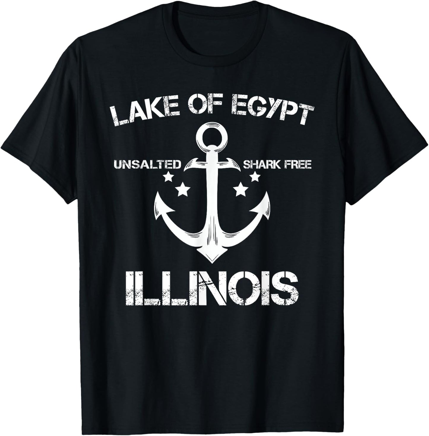 LAKE OF EGYPT ILLINOIS Funny Fishing Camping Summer Gift Men Women Girls Kids T-Shirt - T-Shirt | Black