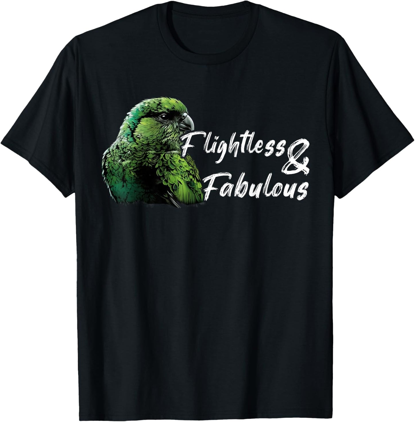 Kakapo Bird New Zealand Flightless And Fabulous Kakapo T-Shirt - T-Shirt | Black