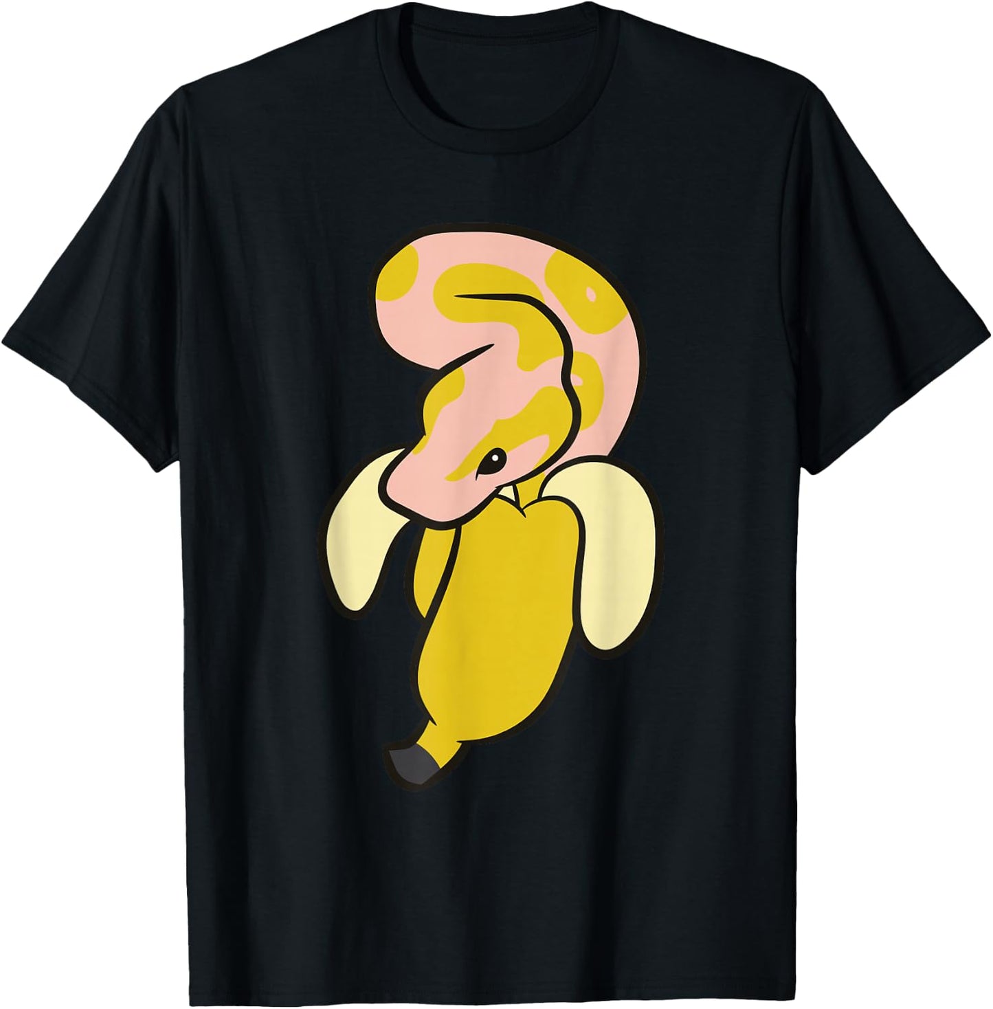Banana Fruit Funny Banana Ball Python Snake T-Shirt - T-Shirt | Black