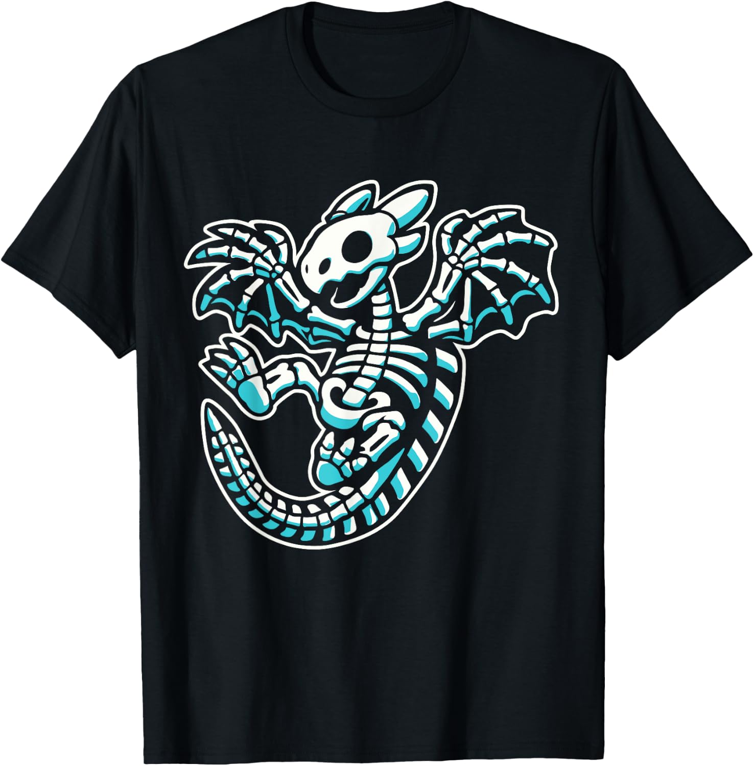 Funny Flying Dragon Skeleton X-Ray Boys Kids T-Shirt - T-Shirt | Black