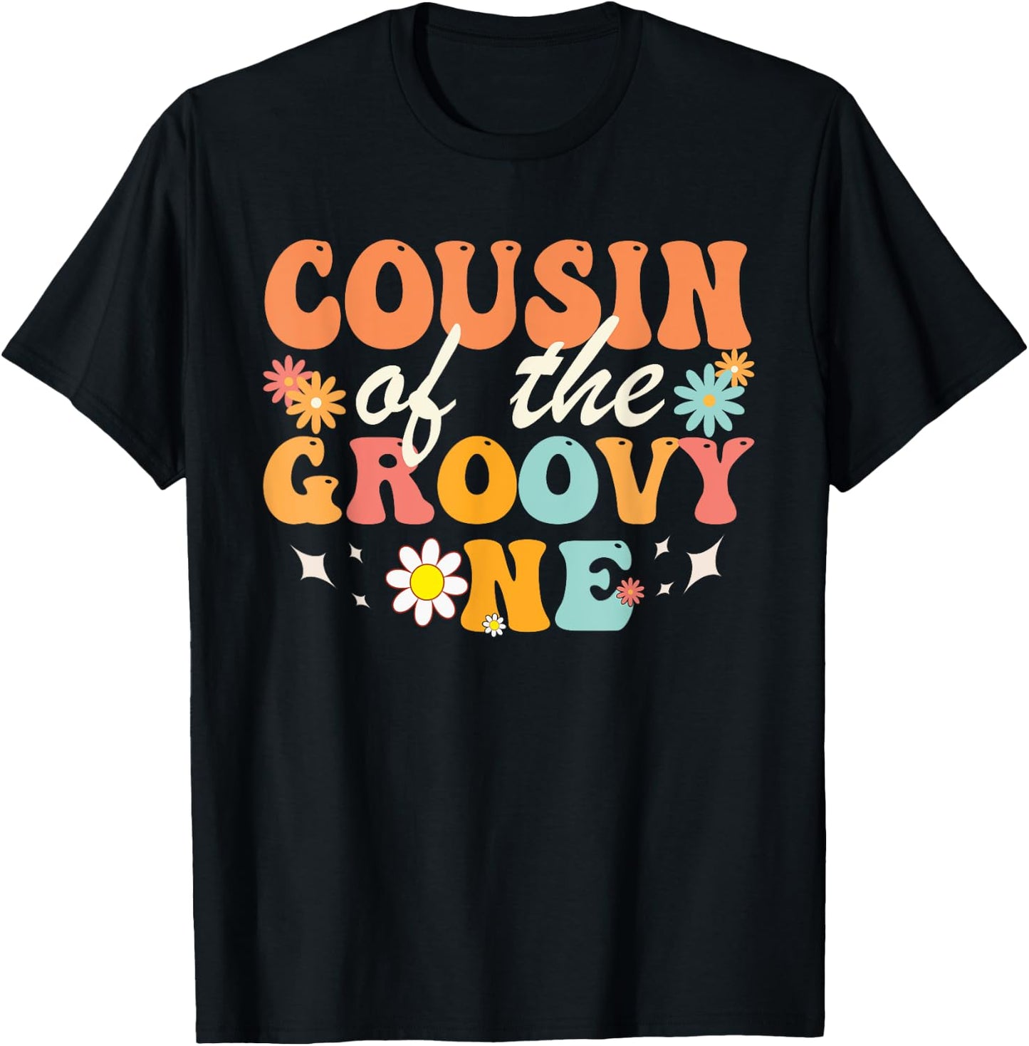 Cousin of Groovy One Matching Family First Birthday Party T-Shirt - T-Shirt | Black