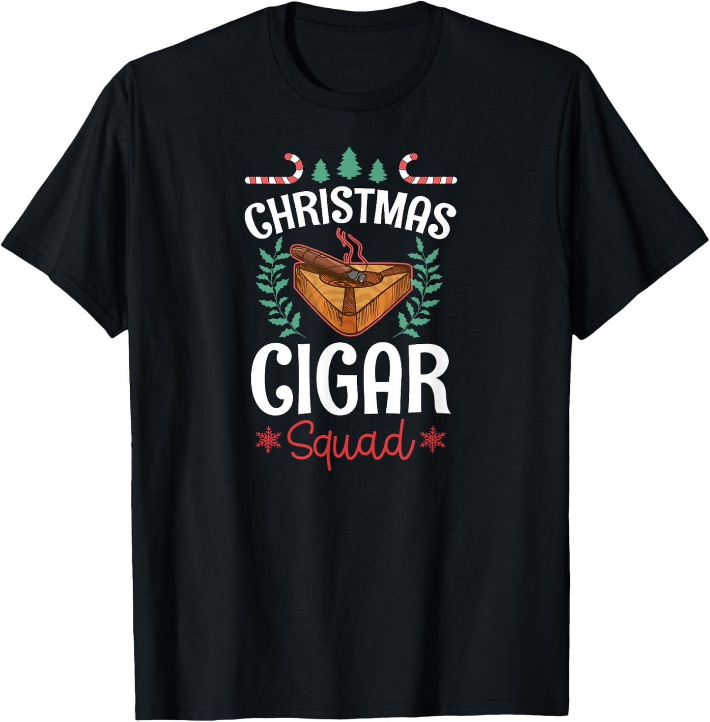 Christmas Cigar Squad Matching Family X-Mas Crew Team Group T-Shirt - T-Shirt | Black