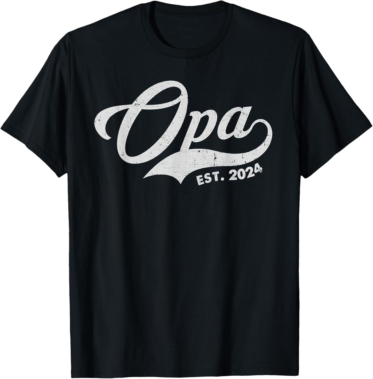 Opa est. 2024 for Fathers Day Soon to be Grandpa 2024 T-Shirt - T-Shirt | Black
