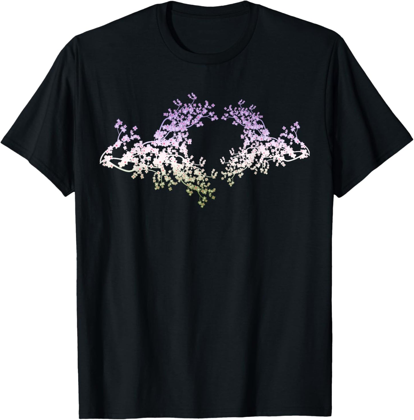Gender Queer Pride Sakura Flower Heart LGBT Genderqueer Flag T-Shirt - T-Shirt | Black