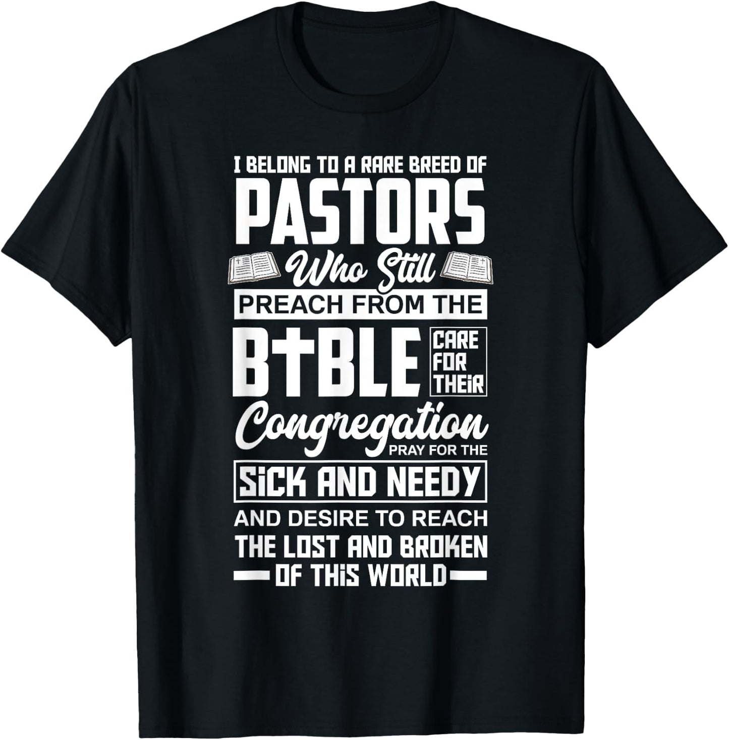I Belong To A Rare Breed Of Pastors Minister Clergy Pastor T-Shirt - T-Shirt | Black