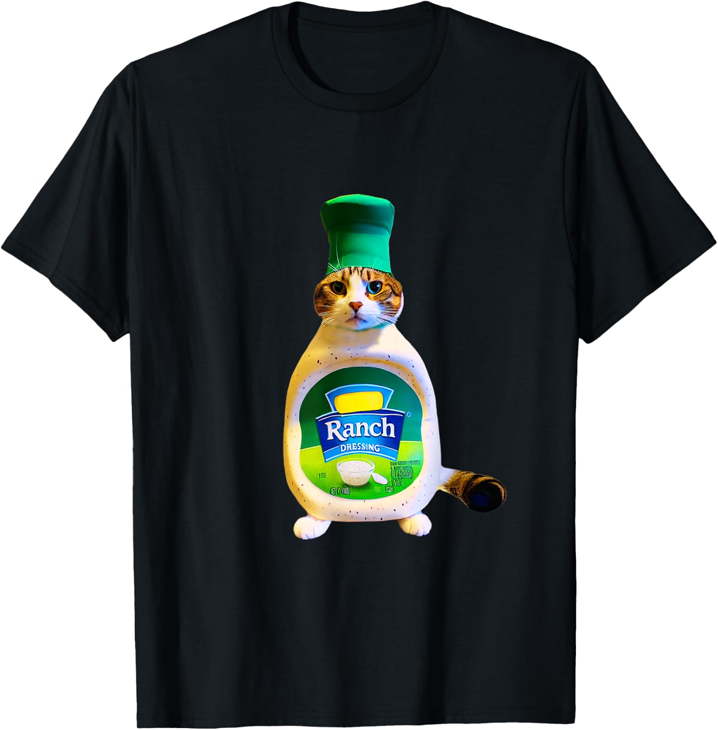 Ranch Dressing Cat Gift Funny Ranch Dressing Sauce Humor Women Girls Kids T-Shirt - T-Shirt | Black