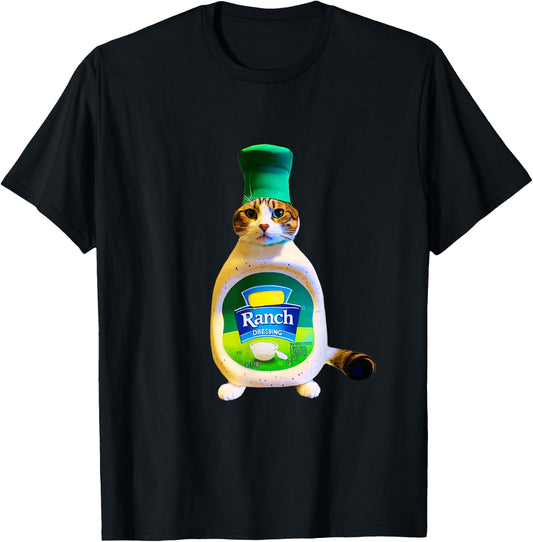 Ranch Dressing Cat Gift Funny Ranch Dressing Sauce Humor Women Girls Kids T-Shirt - T-Shirt | Black