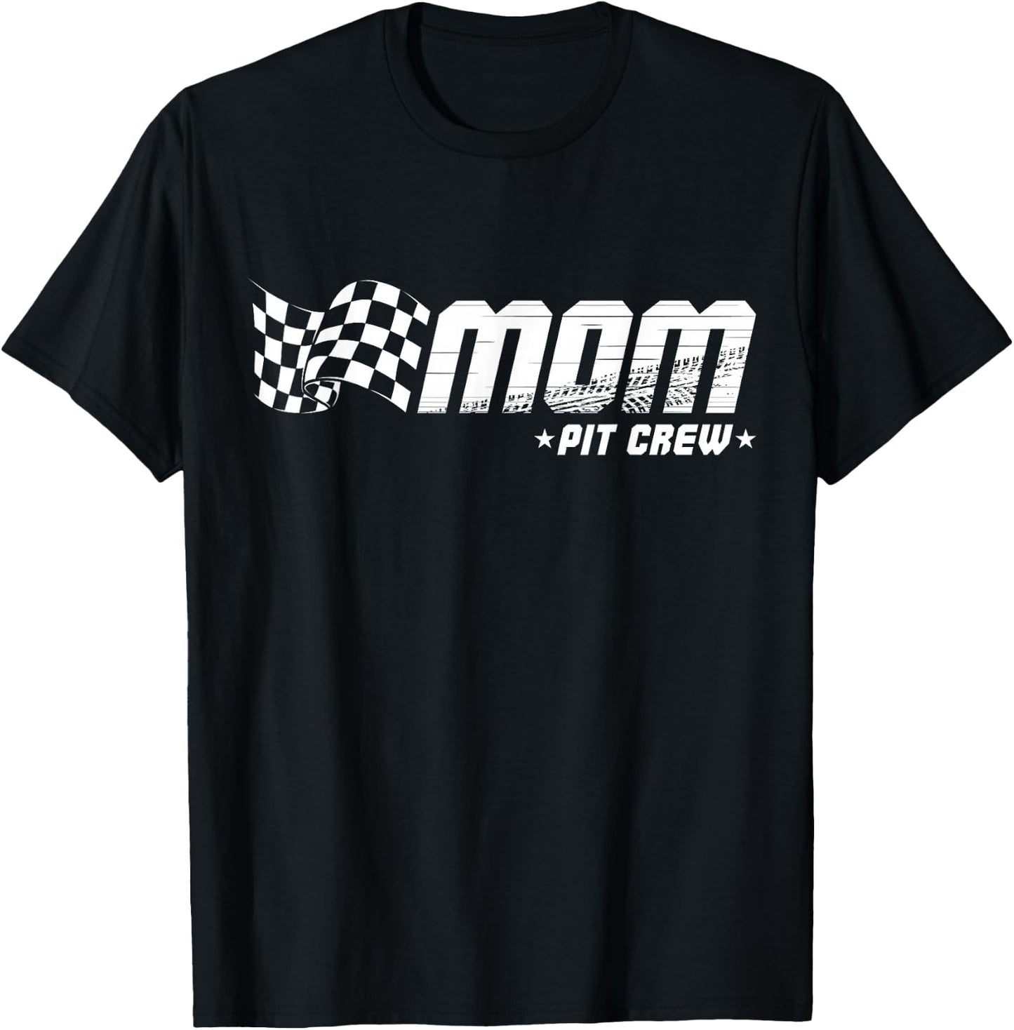 Mom Pit Crew Race Car Birthday Family Racing T-Shirt - T-Shirt | Black
