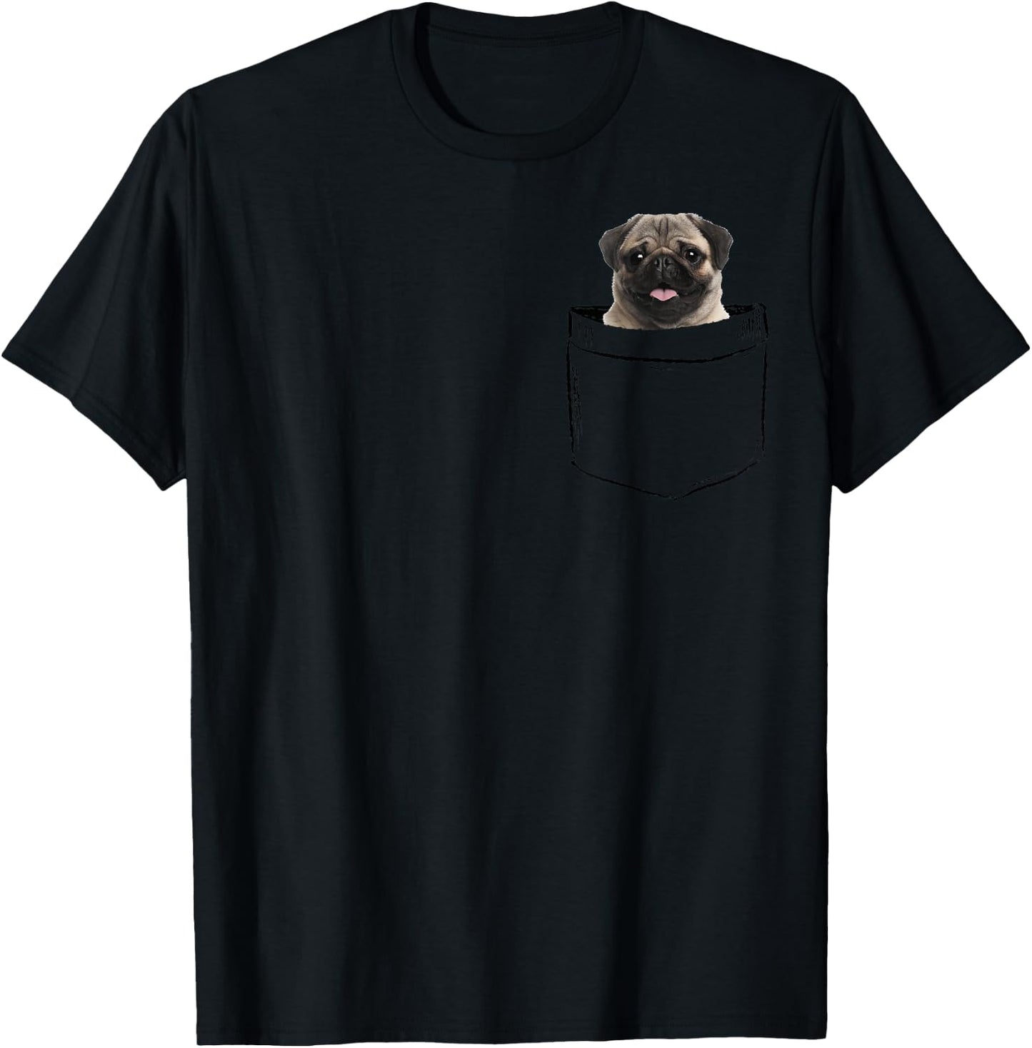 Pocket Pug Dog, Puppy Owners Dad Mom Boy Girl Funny T-Shirt - T-Shirt | Black