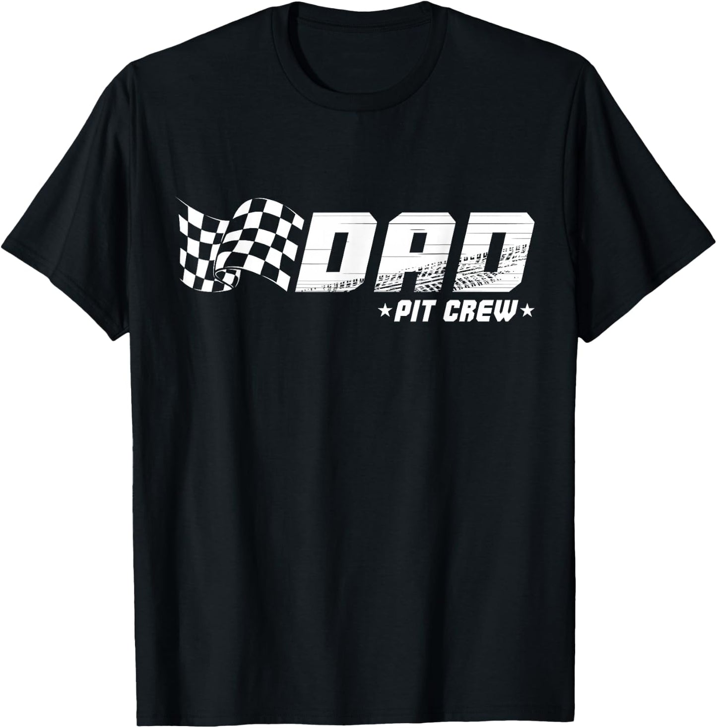 Dad Pit Crew Race Car Birthday Family Racing T-Shirt - T-Shirt | Black