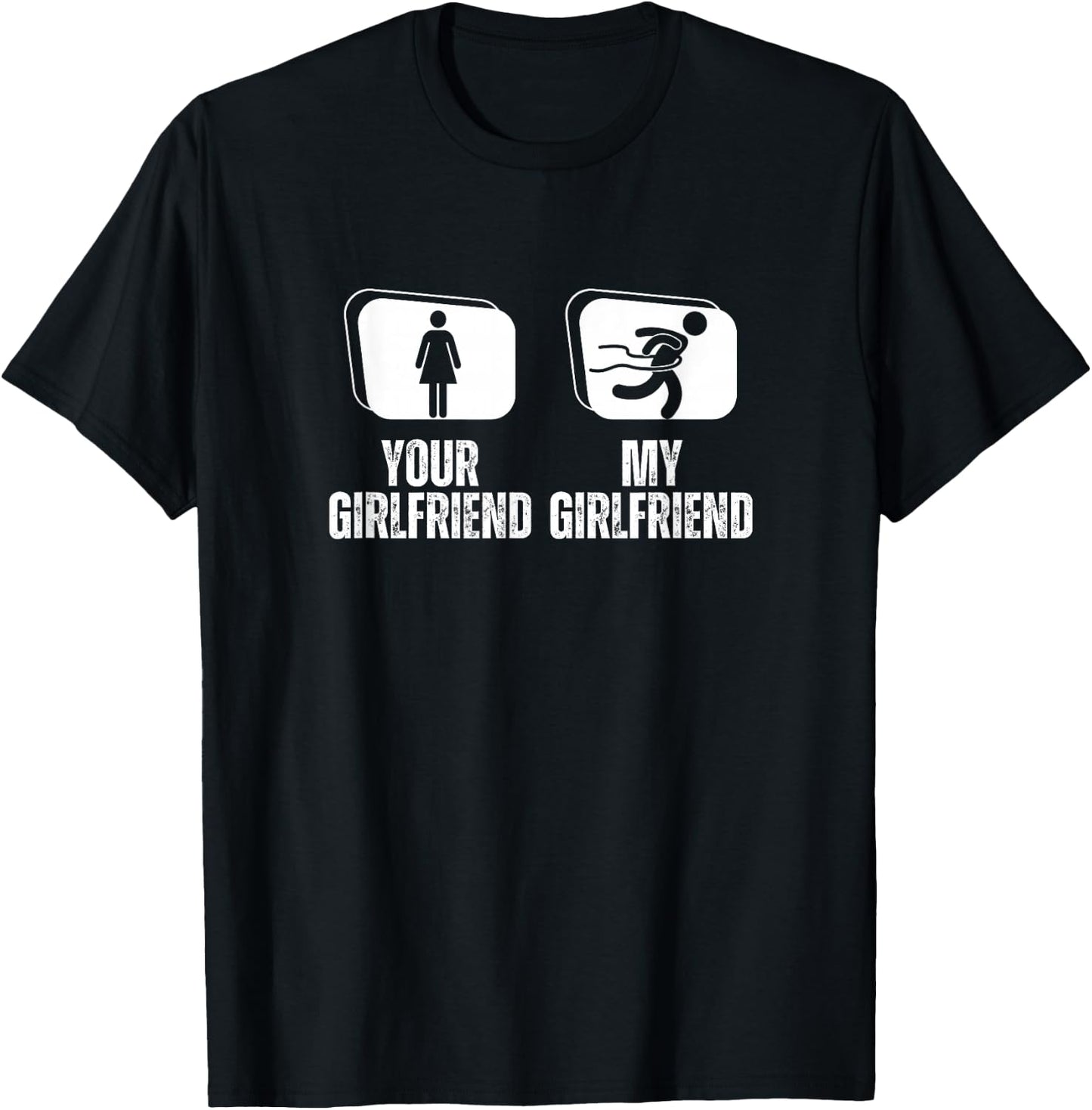 Your Girlfriend My Girlfriend Proud Boyfriend Marathon T-Shirt - T-Shirt | Black