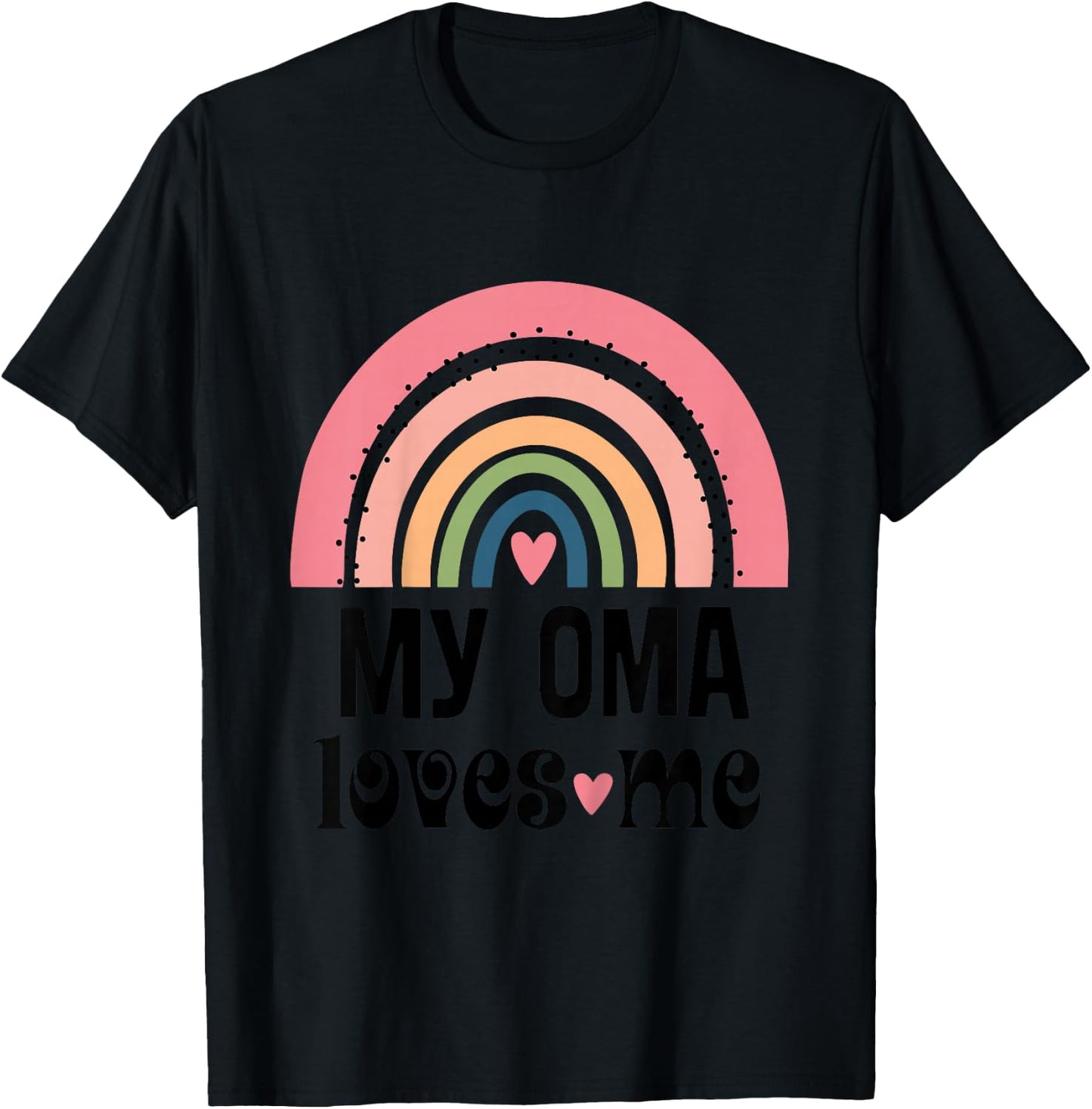 My Oma Loves Me Granddaughter Rainbow T-Shirt - T-Shirt | Black
