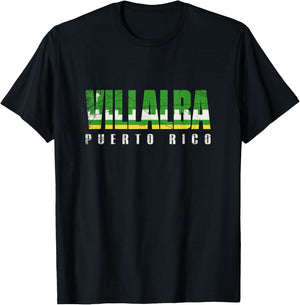 Villalba City in Puerto Rico, Villalba Flag T-Shirt - T-Shirt | Black