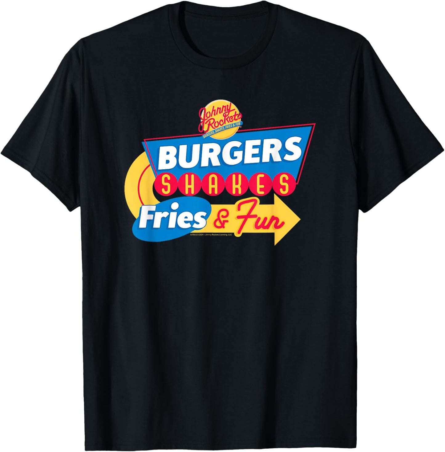 Johnny Rockets Direction Sign Fast Food T-Shirt - T-Shirt | Black