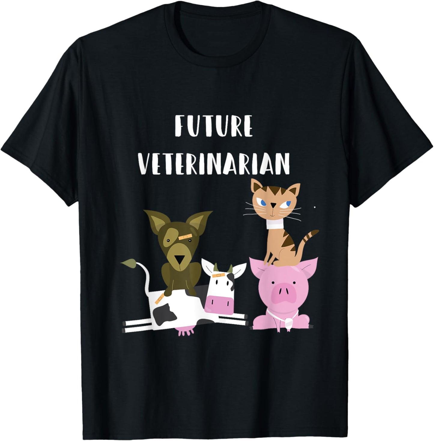 Future Veterinarian Funny Animal Lover T Shirt T-Shirt - T-Shirt | Black