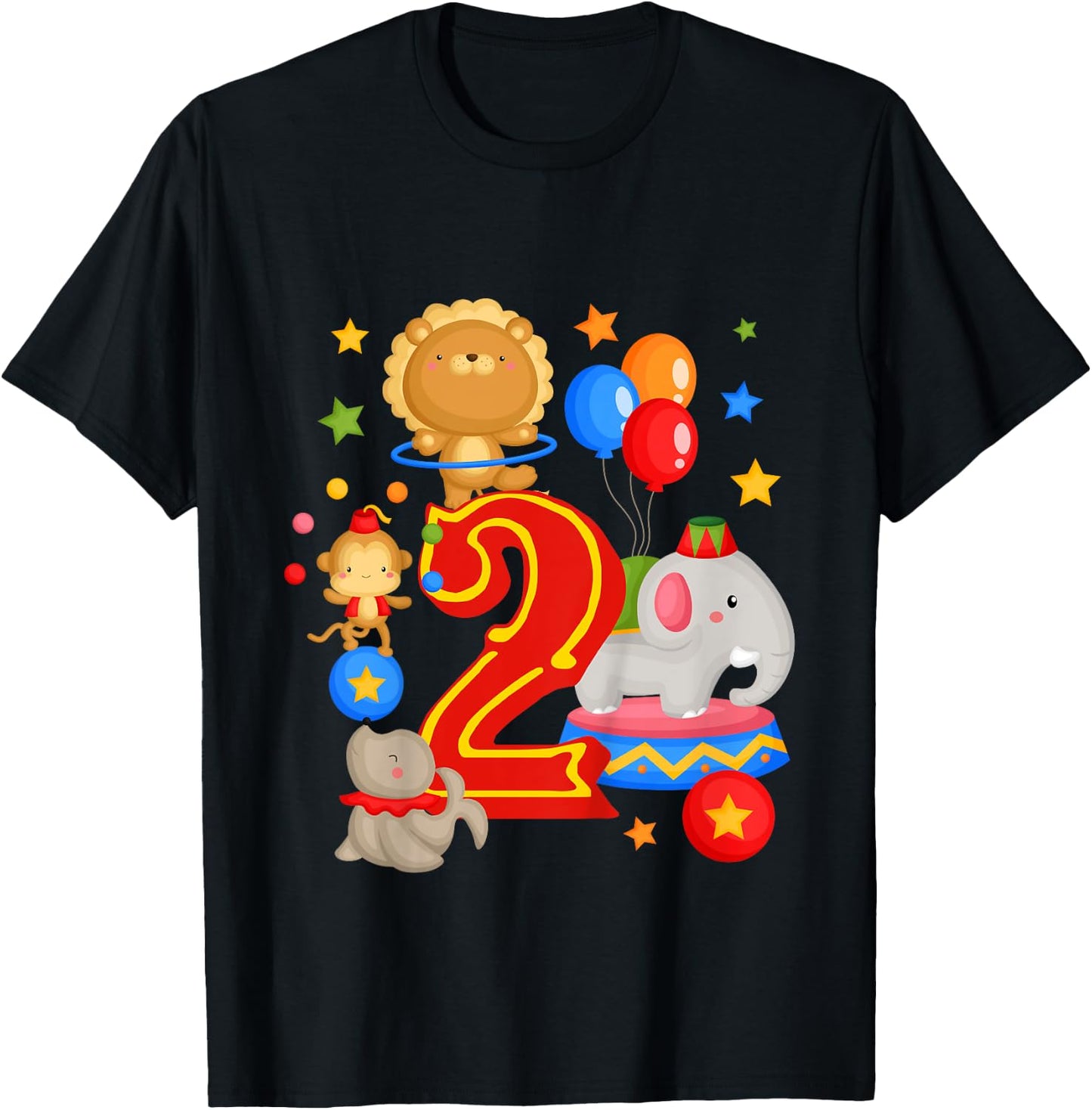 Circus Birthday 2nd Birthday Carnival 2 Years Old T-Shirt - T-Shirt | Black