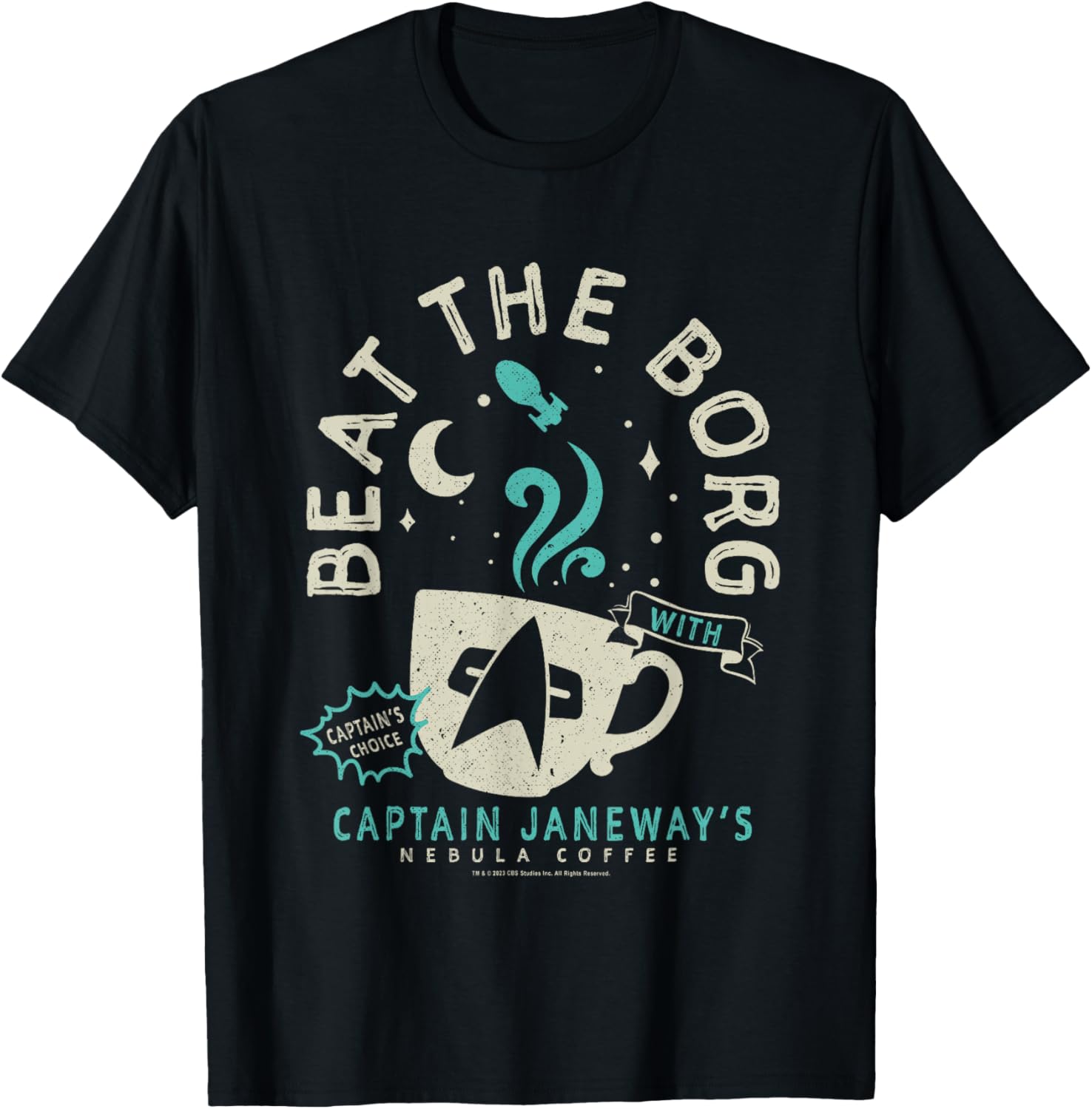 Star Trek: Voyager Captain Janeway's Beat The Borg Cup T-Shirt - T-Shirt | Black