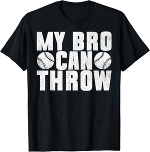 My Bro Can Throw Pitcher Baseball Player Boys T-Shirt - T-Shirt | Black