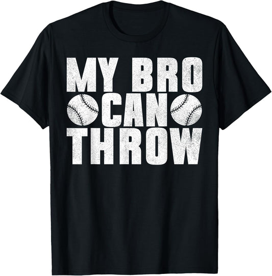 My Bro Can Throw Pitcher Baseball Player Boys T-Shirt - T-Shirt | Black