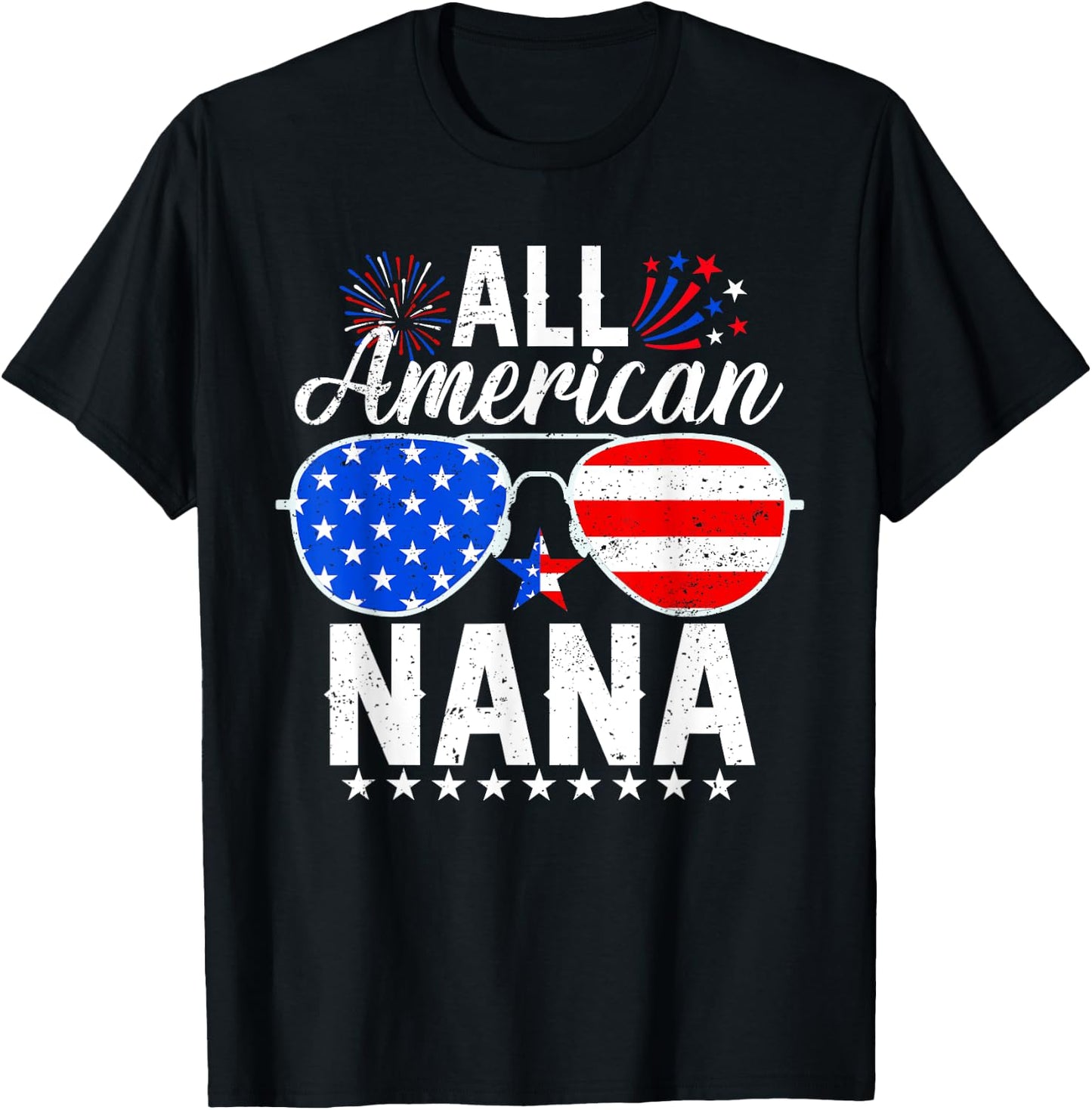 All American Nana Funny 4th of July Family Matching T-Shirt - T-Shirt | Black